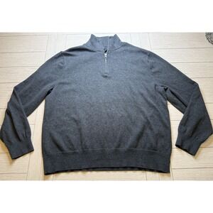 J CREW Men XL Gray Long Sleeve 1/4 Zip Cotton Pullover Sweater Preppy Gorpcore